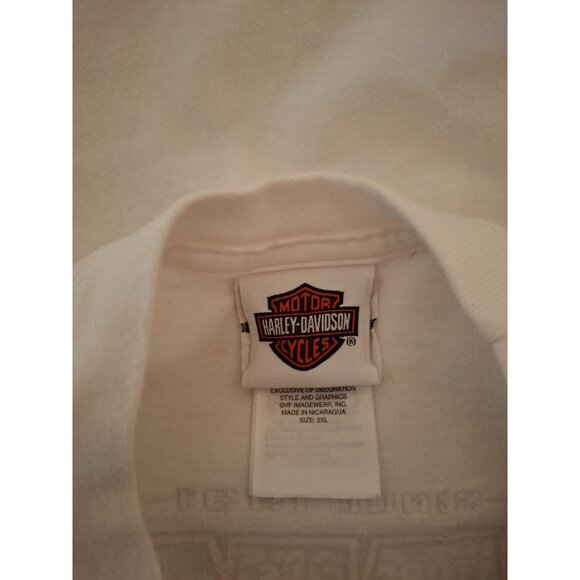 Harley-Davidson Mens 2XL Graphic TShirt White Skull Adamec Jacksonville FL Biker - Picture 4 of 7